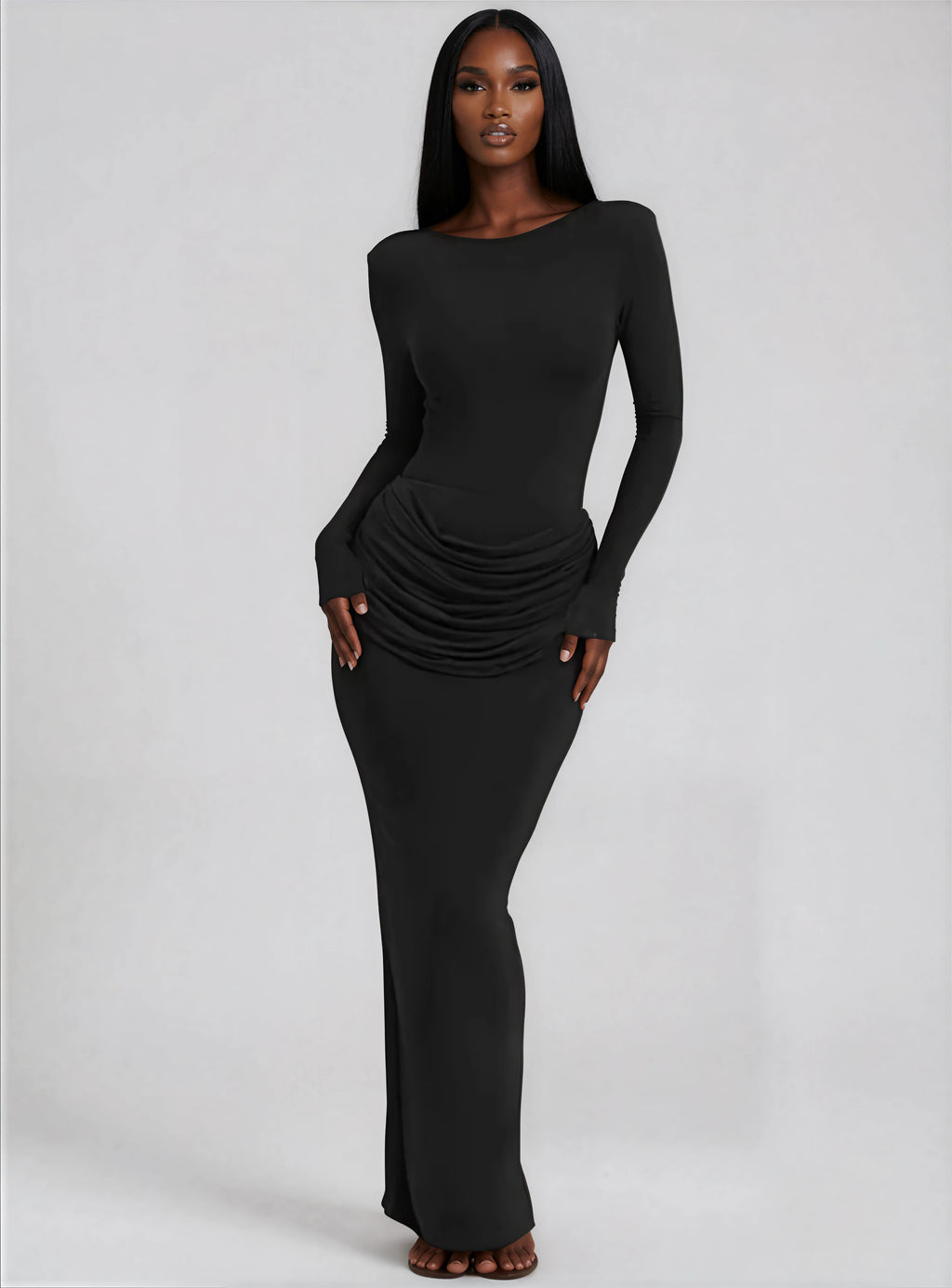 A&A Ruched Waist Sculpting Maxi Dress