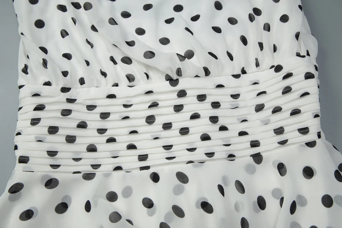 A&A Vela Backless Ruffled Halter Neck Pleated Dress