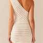 A&A Crochet Knitted One Shoulder Bodycon Dress