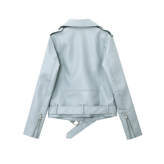 A&A Belted Faux Leather Jacket