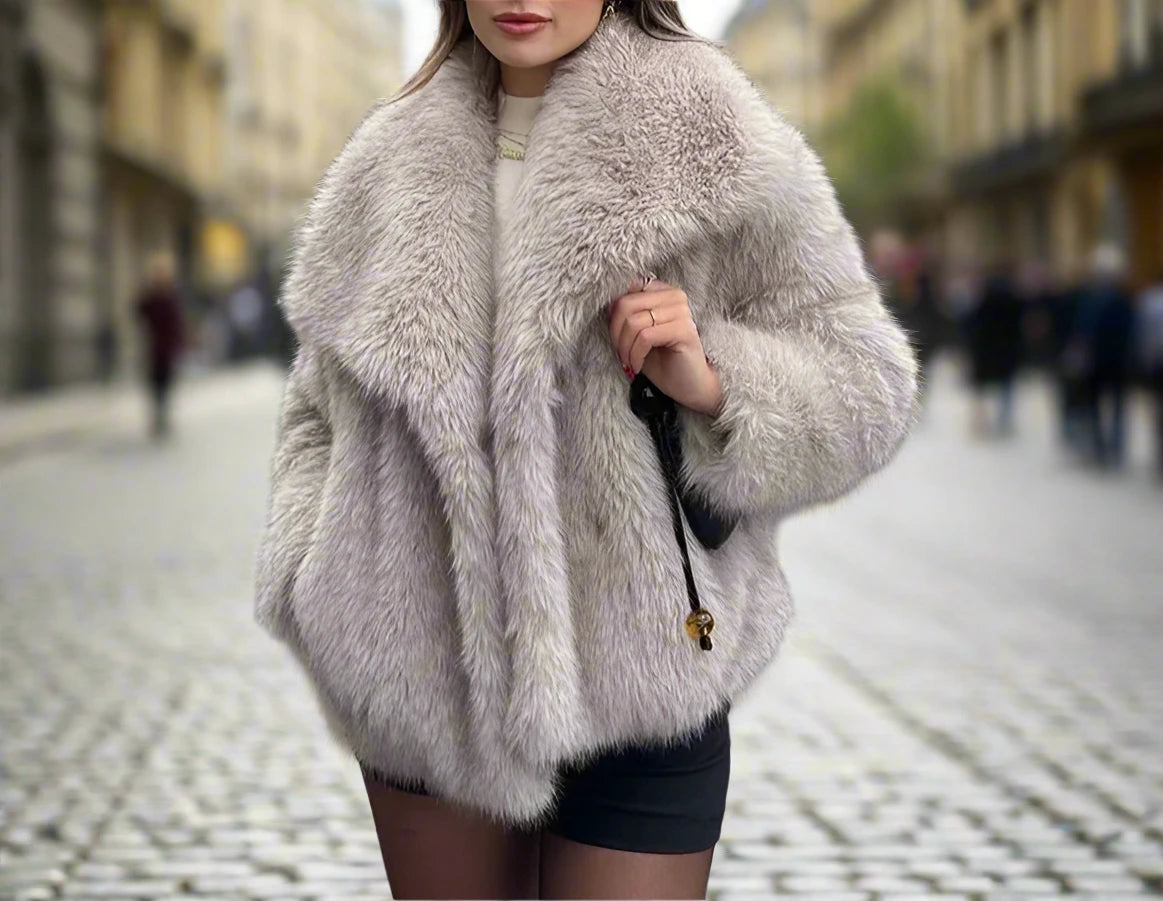 A&A Gradient Luxe Fur Coat Luxury Big Fur