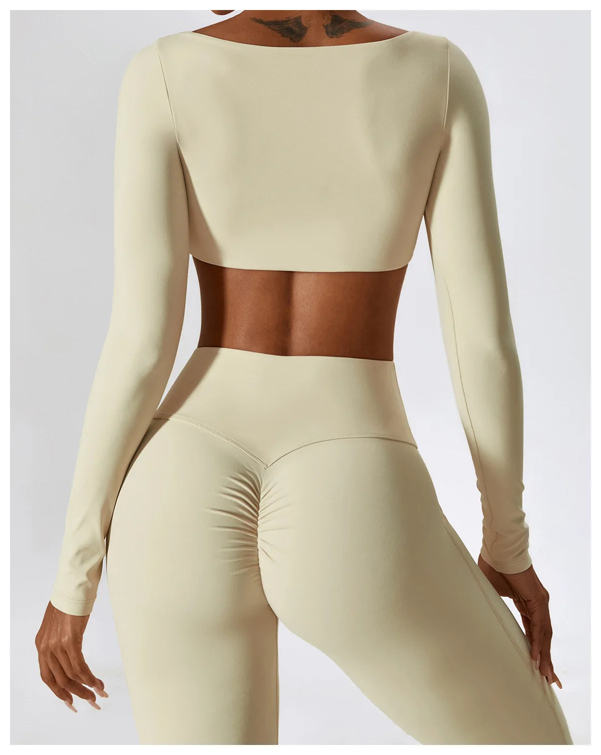 A&A Flexi Flare Scrunch Leggings & Long Sleeve Crop Top Set