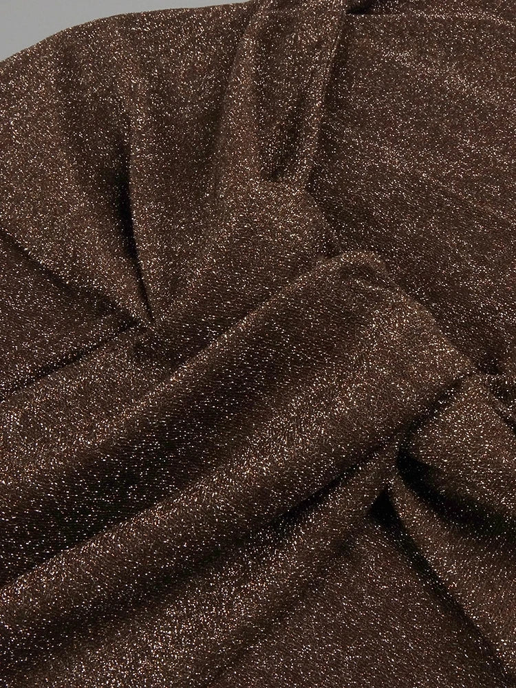 A&A Cressida Halter Neck Draped Glitter Maxi Dress