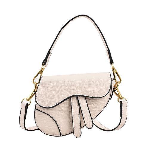 Christian Dior Grained Calfskin Mini Saddle Bag White