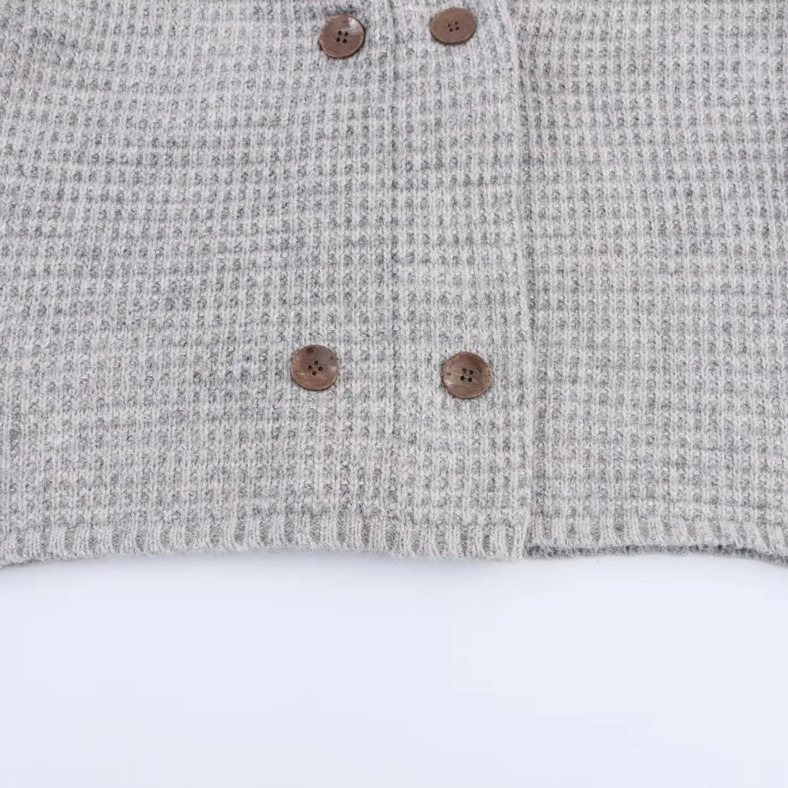 A&A Chunky Double Breasted Wool Blend Gray Cardigan