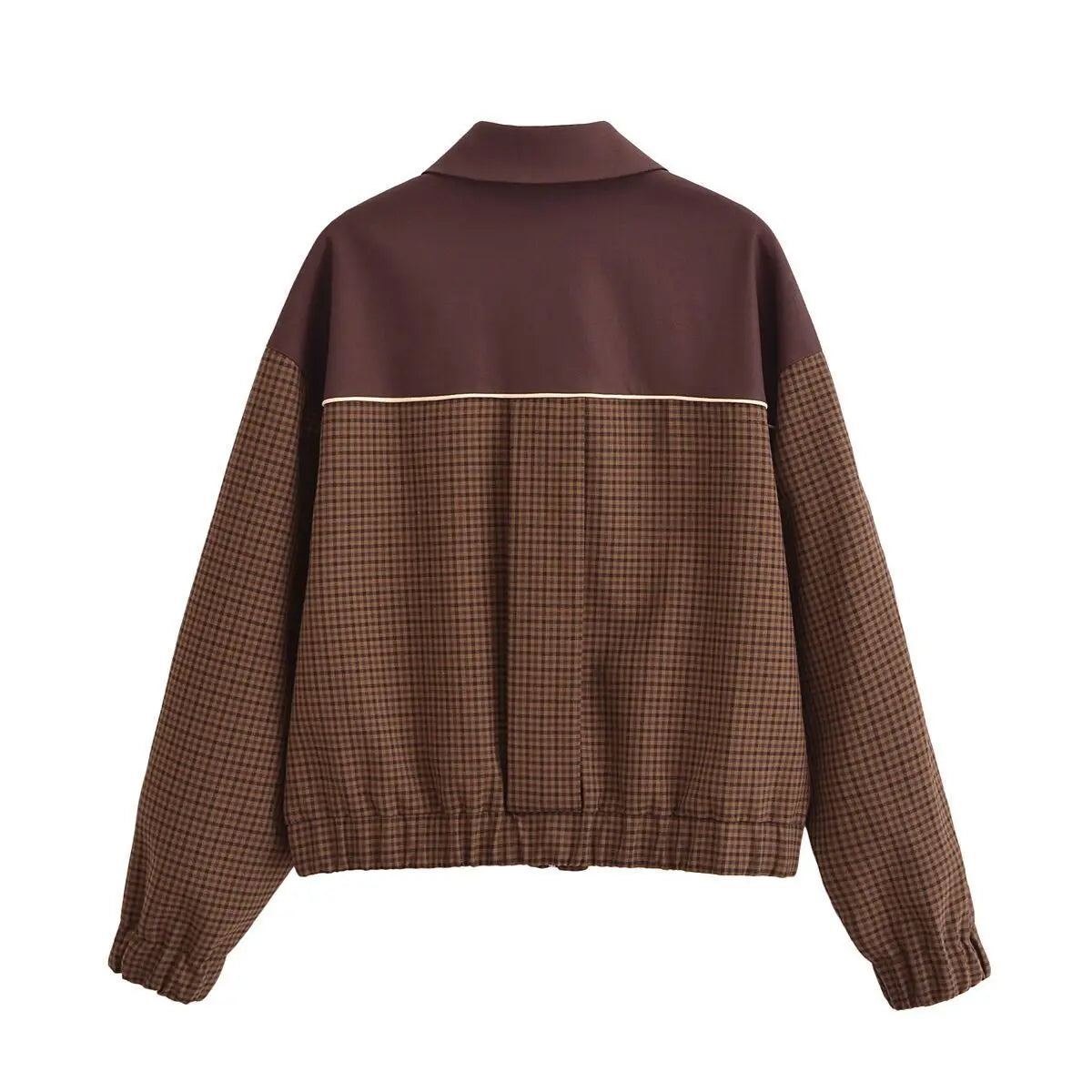 A&A Brown Checkered Retro Two Piece Track Set