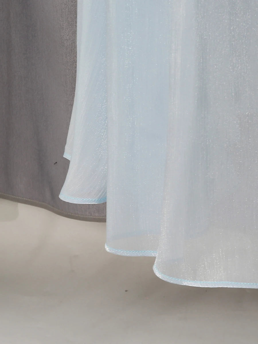 A&A Bellune Blue Chiffon Maxi Dress