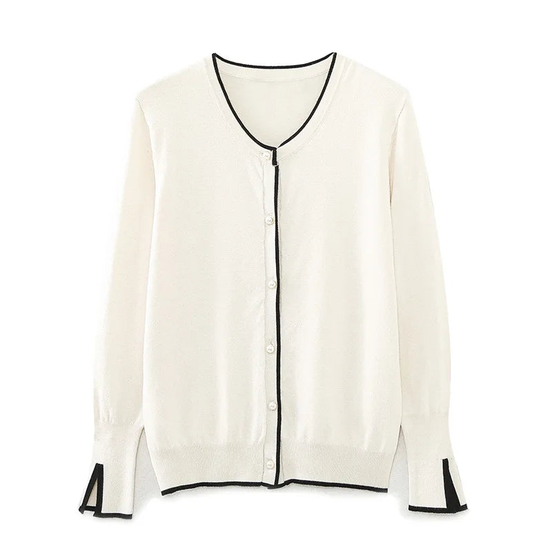 A&A Parisian Striped Knit Cardigan