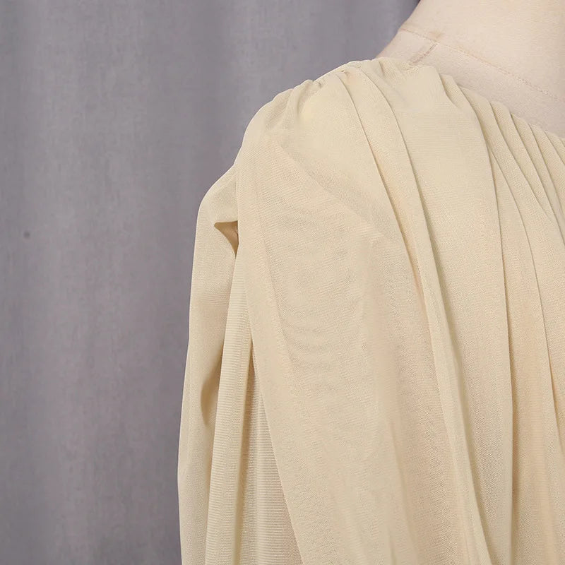 A&A Soleva Draped Sleeve Maxi Dress