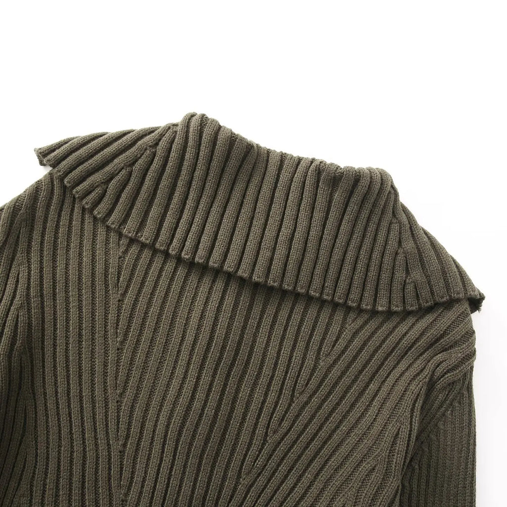 A&A Abena Collar Knitted Button Detail Cardigan