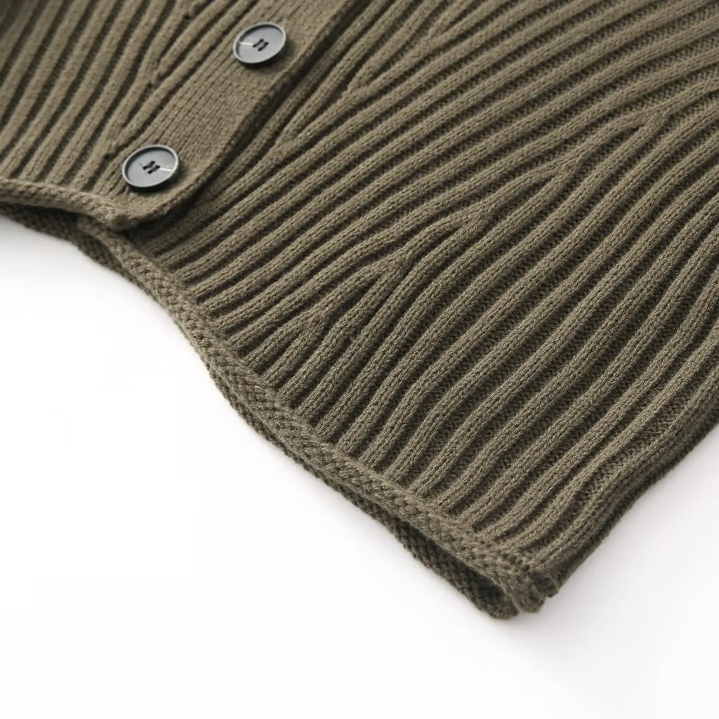 A&A Abena Collar Knitted Button Detail Cardigan