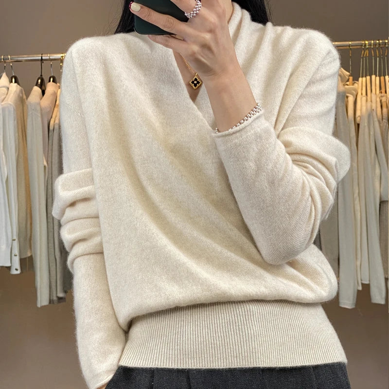 A&A Wool Long Sleeved Crossover Sweater