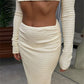 A&A Two Piece Set Long Sleeve Crop top And Maxi Skirt Outfit