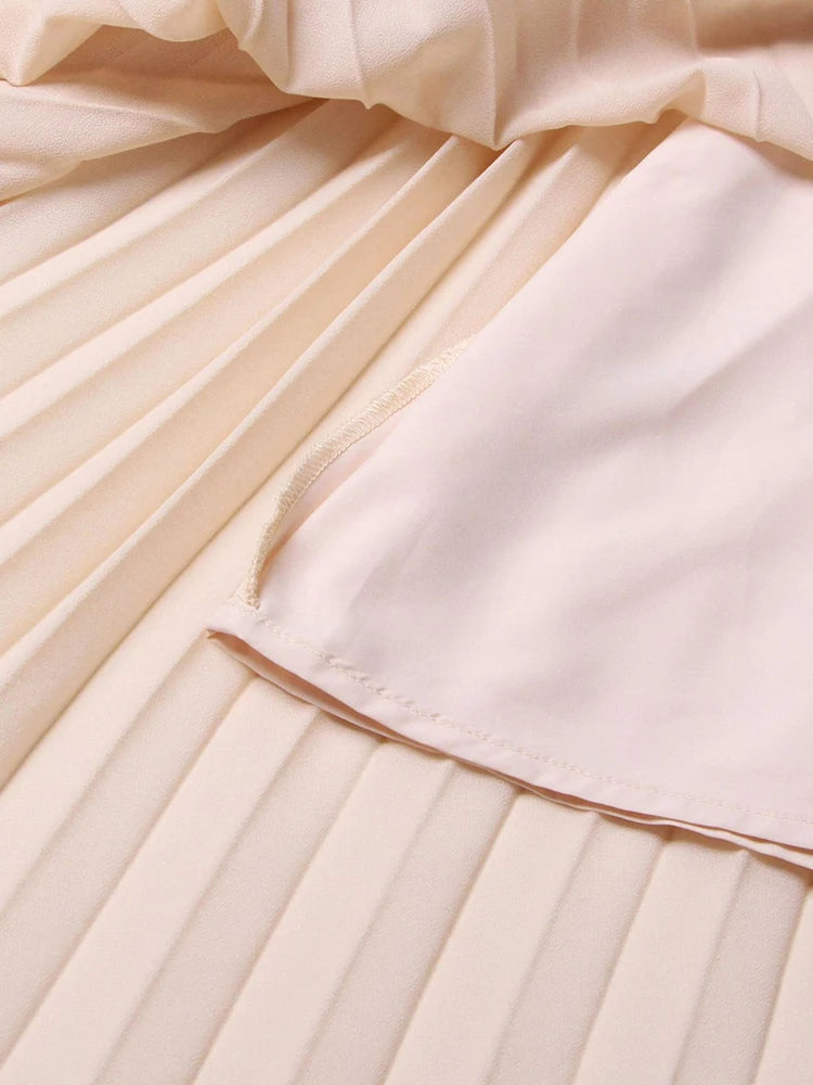 A&A Lunelle Seam Detail Pleated Midi Dress