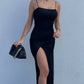 A&A Bodycon Spaghetti Strap Slit Maxi Dress