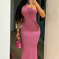 A&A Backless Body Shaping One Shoulder Maxi Dress