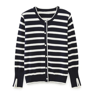 A&A Parisian Striped Knit Cardigan