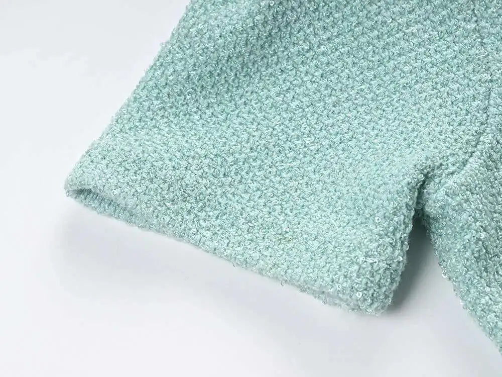 A&A Luxe Fleur Diamond Beading Sequin Knitted Mini Dress