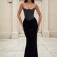 A&A Luxe Strapless Bodice and Velvet Maxi Dress