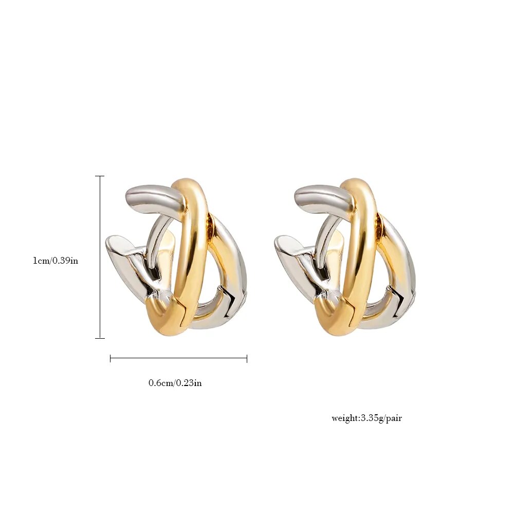 A&A Gold Plated Silver/ Gold Metal Criss-cross Earrings