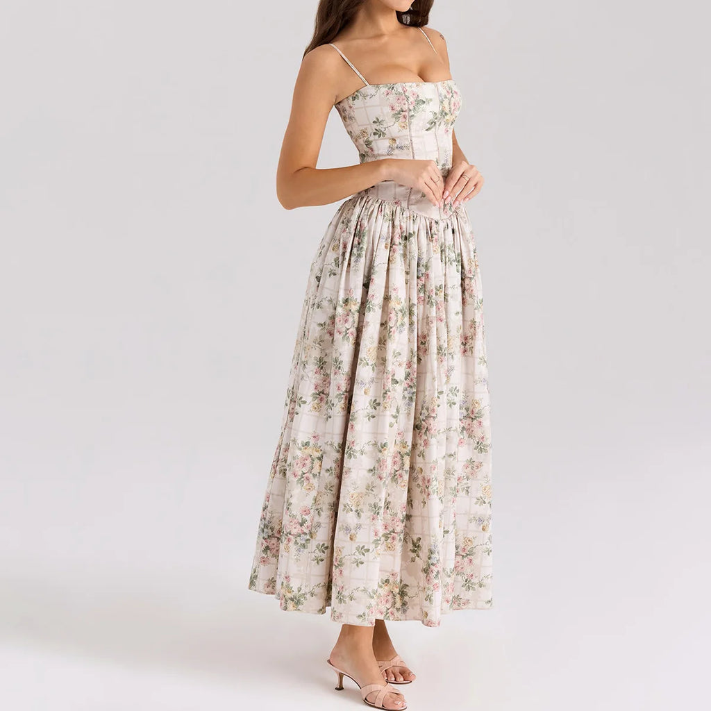 A&A Eunice Midaxi Elegant Floral Print Sundress