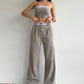 A&A Cropped sleeveless Vest Two-piece Wide Leg Trouser Set