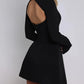 A&A Luxe Long Sleeve Backless Mini A-line Dress