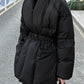 A&A Pola Shawl Collar Belted Wait Puffer Coat