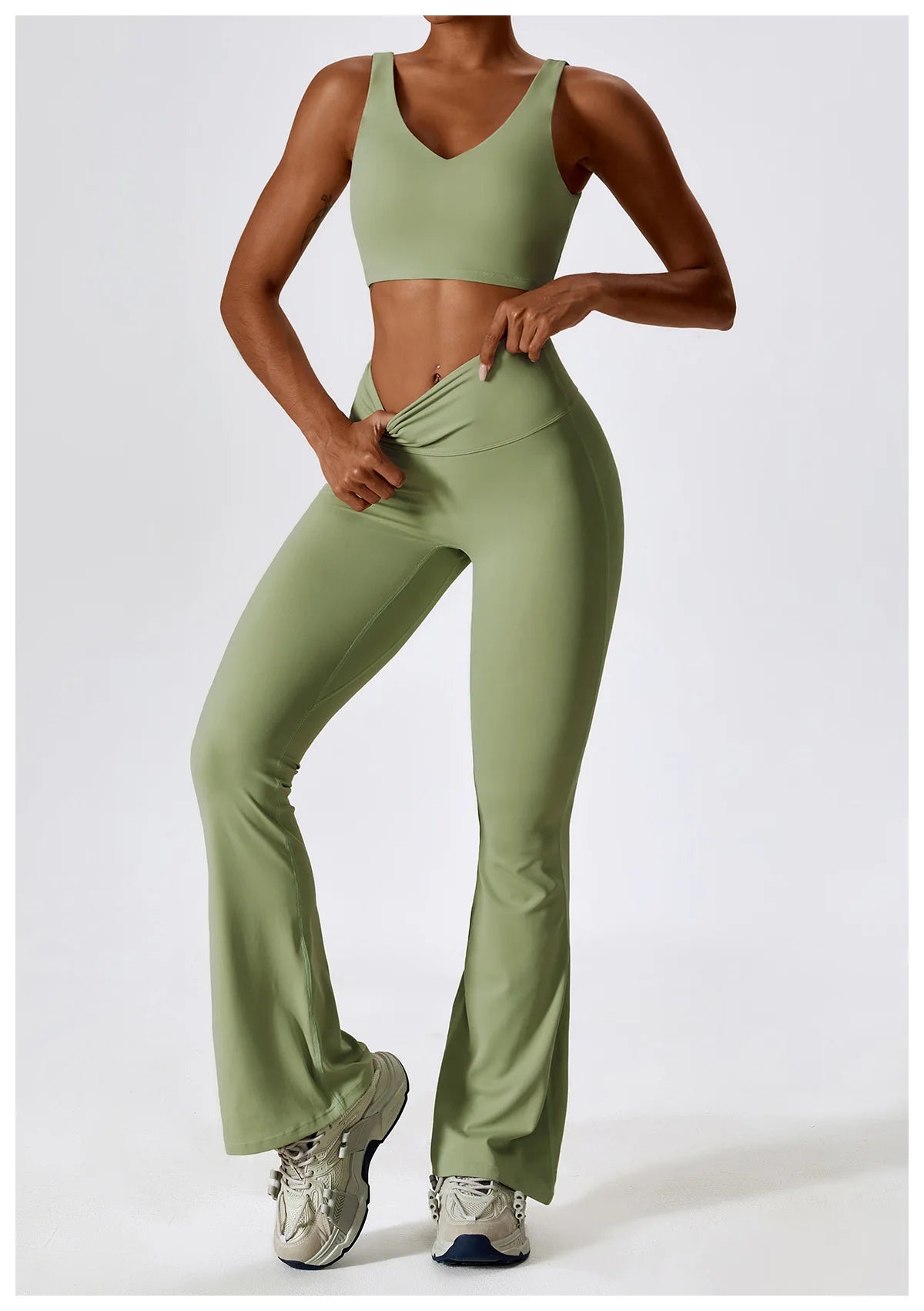 A&A Flexi Flare Leggings & Halter Tank Top Set