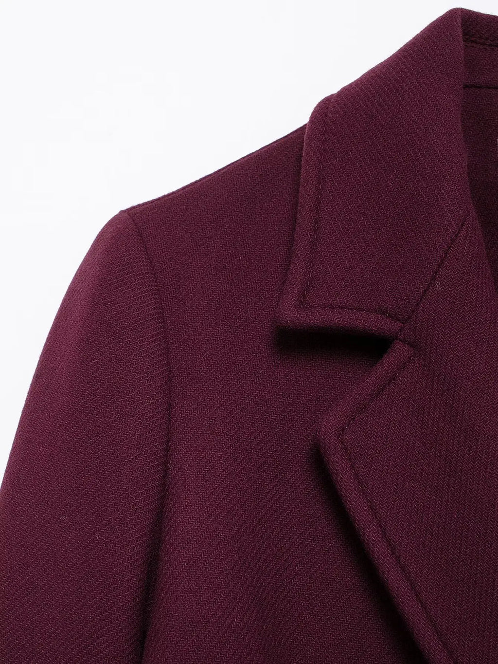 A&A Bordeaux Oversized Double Breasted Wool Blend Coat