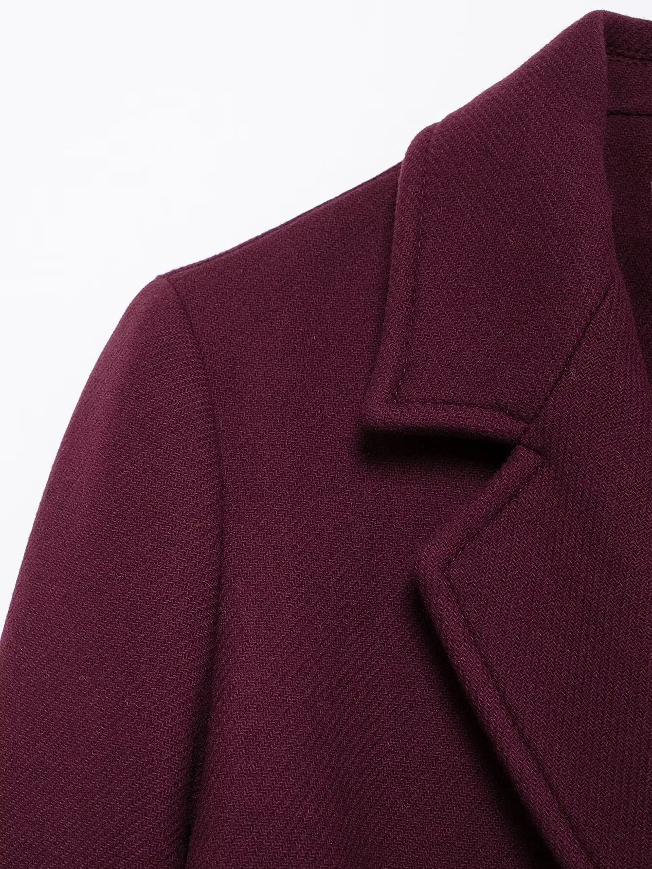 A&A Bordeaux Oversized Double Breasted Wool Blend Coat
