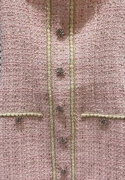 A&A Neya Tweed Rhinestone Halter Mini Dress