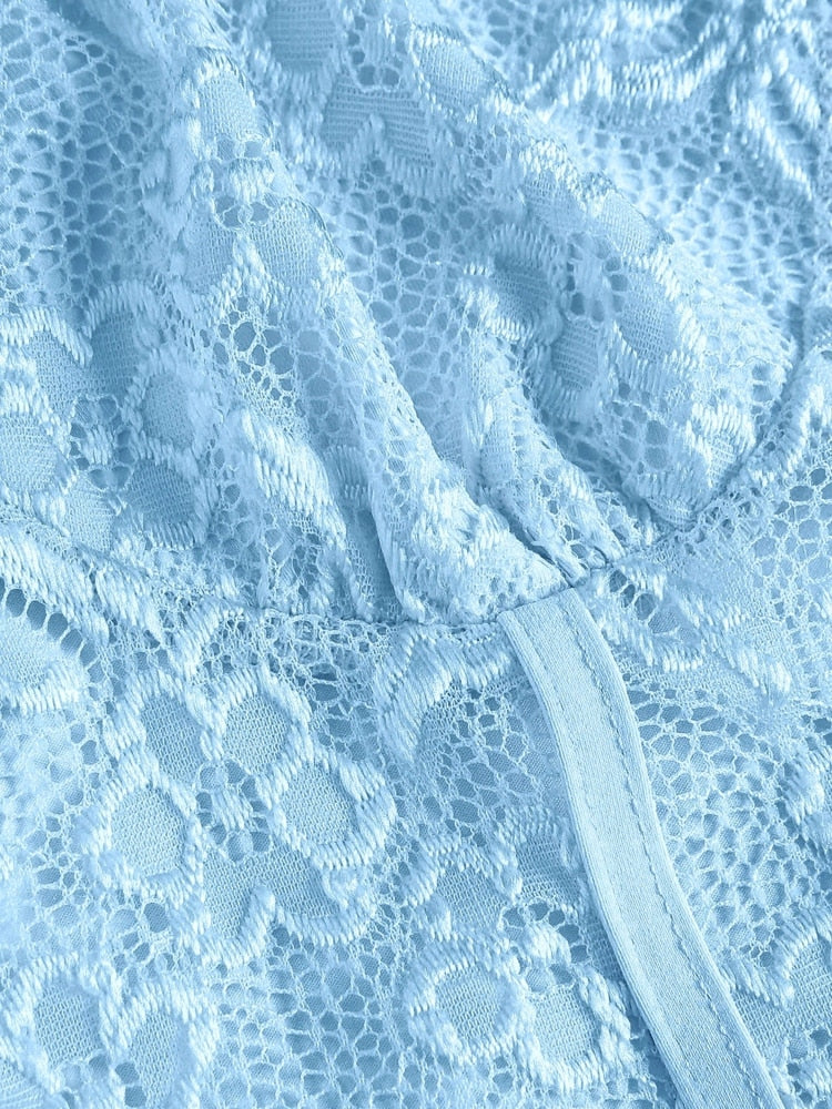 A&A Floral Lace Corset Detail Midi Dress