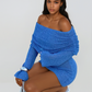 A&A Off Shoulder Ruched Flare Sleeve Mini Dress