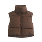 A&A High Neck Padded Cropped Gilet