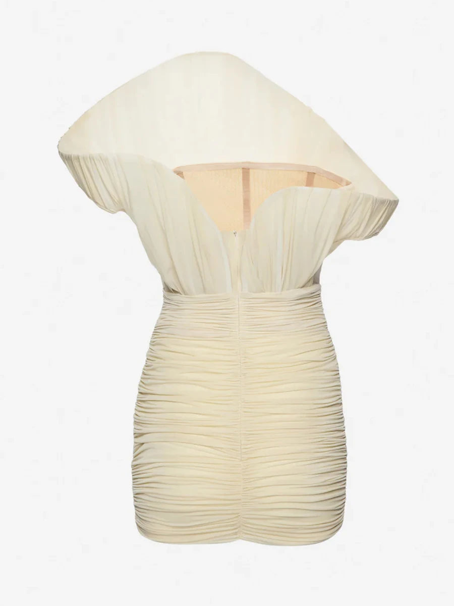A&A Soleil One Shoulder Ruched Mini Dress