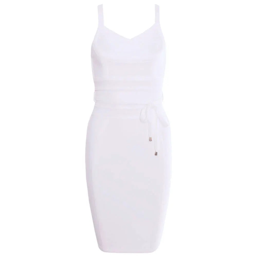 A&A Ilyssa Tie Waist Midi Bodycon Bandage Dress