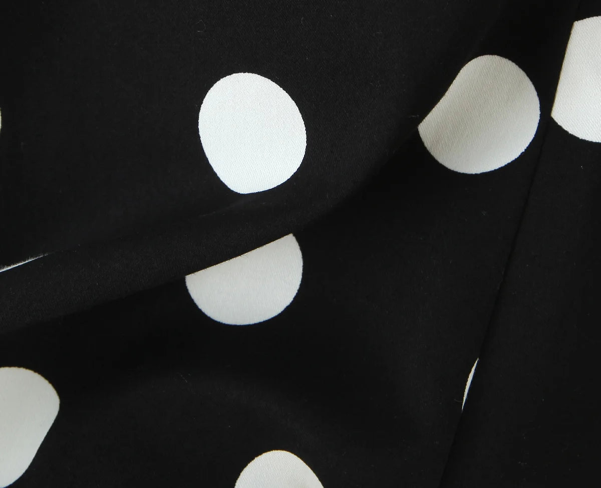 A&A Poppy Polka Dot Bow Detail Halter Neck Top