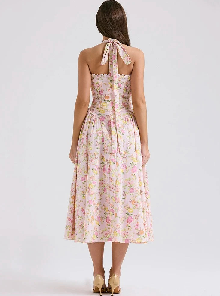 A&A Vintage Floral Print Midi Sundress