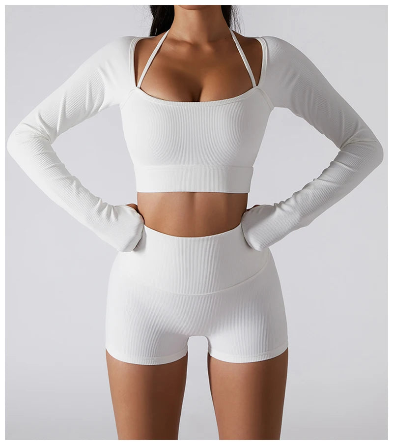 A&A ProSculpt Long Sleeve Sports Crop Top