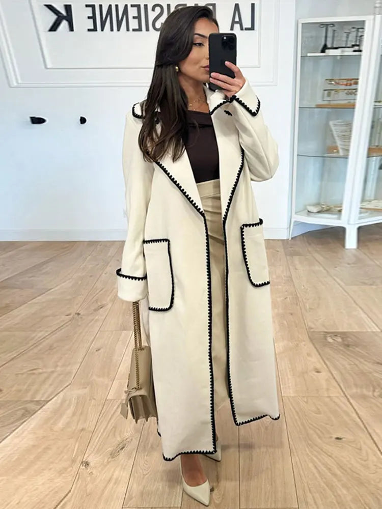 A&A Quilted Stitch Trench Overcoat