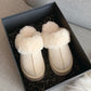 A&A Fur Slip on Platform Slides