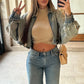 A&A Angelina Denim Tear Cropped Jacket