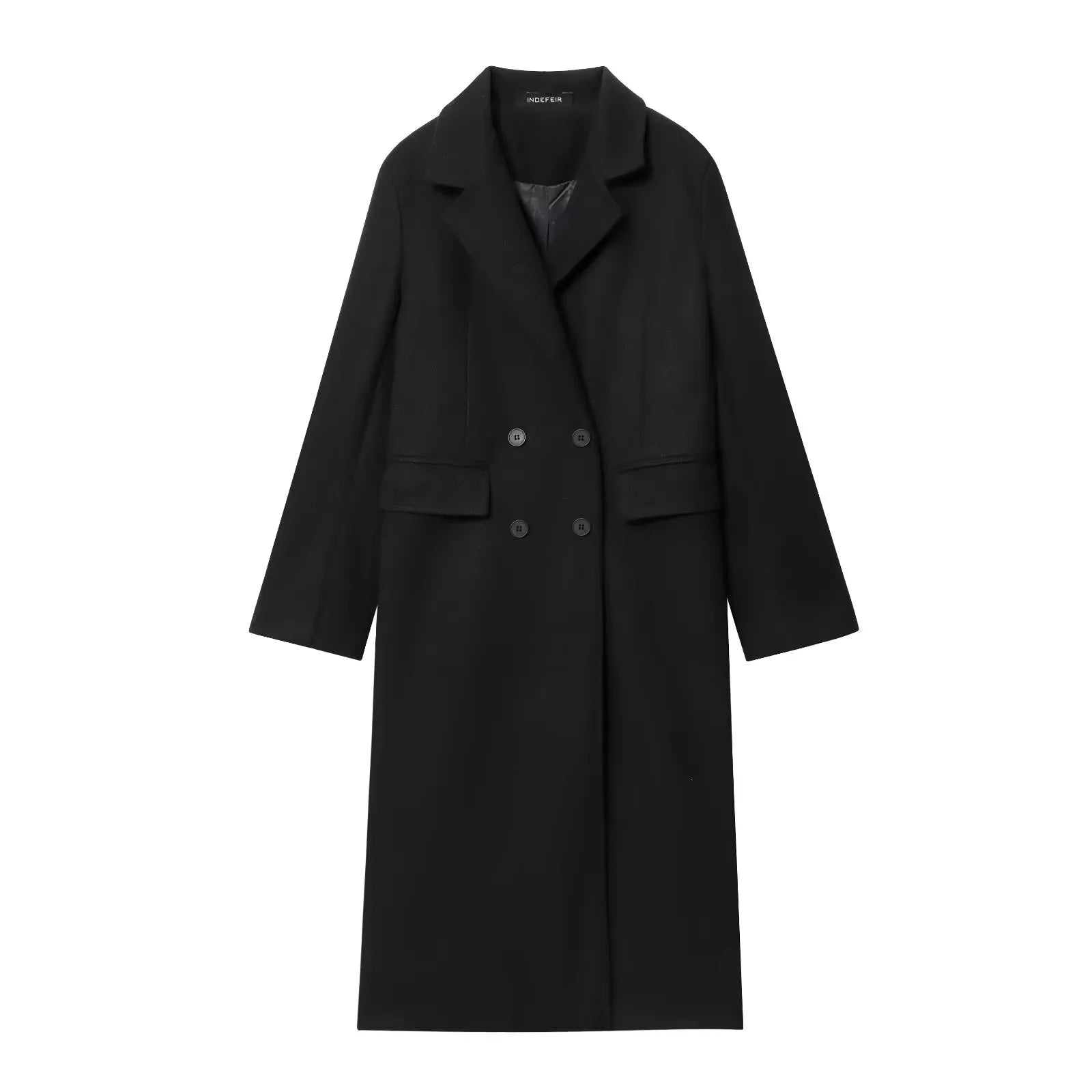 A&A Bordeaux Oversized Double Breasted Wool Blend Coat