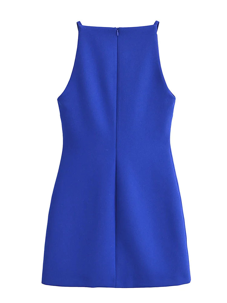 A&A Sleeveless A-Line Royal Blue Mini Dress