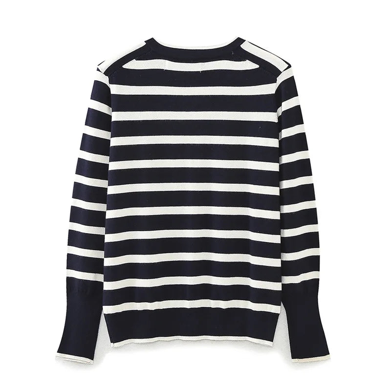 A&A Parisian Striped Knit Cardigan