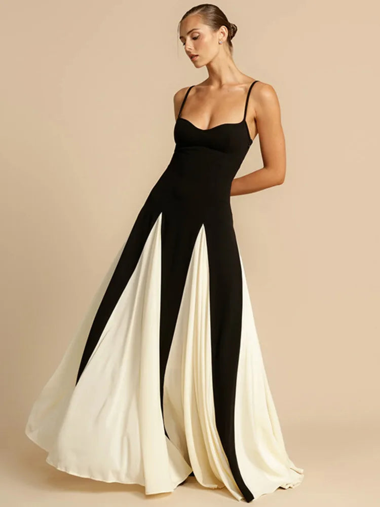 A&A Spaghetti Strap Monochrome Maxi Dress