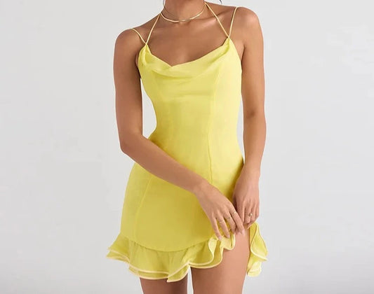 A&A Summer Halter Chiffon Mini Dress