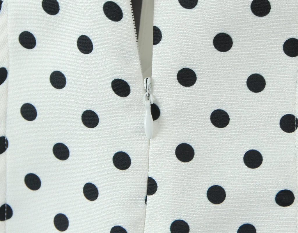 A&A Eglantine Polka Dot Halter A-line Mini Dress
