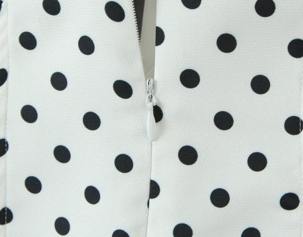 A&A Eglantine Polka Dot Halter A-line Mini Dress